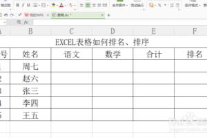 EXCEL表格对成绩单排名、排序的方法.